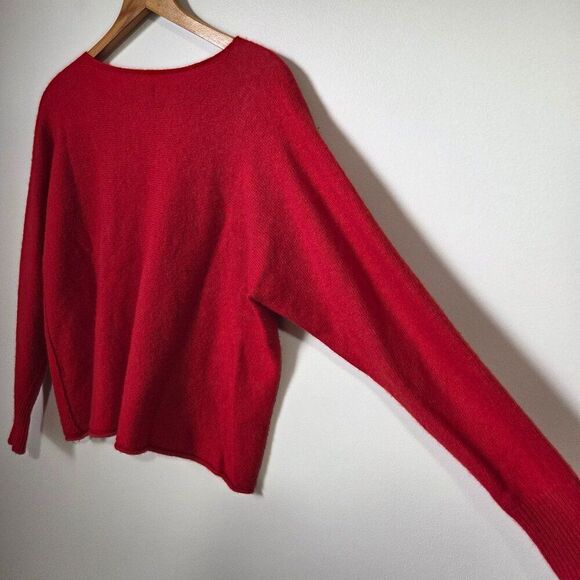EUC BIANCO & BLU RED MERINO WOOL BLEND BOATNECK SWEATER TOP SIZE M - Picture 3 of 16